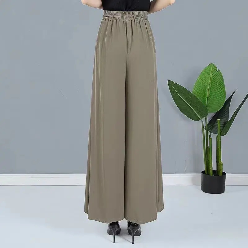 Summer Skirt Pants High Waist Straight Wide Leg Pant for Women Casual Loose Fashionable Fold Oversized Ladies Clothes y2k 240821