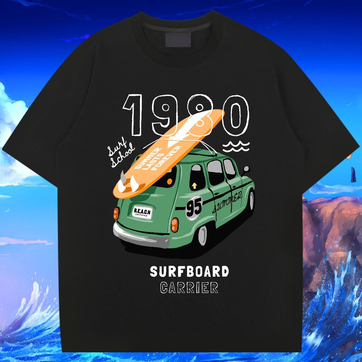 Brand Men Tshirts Sports Casual 100% Cotton 230g DIY Anime Pure Cotton car T shirt 2024 Designer Polos