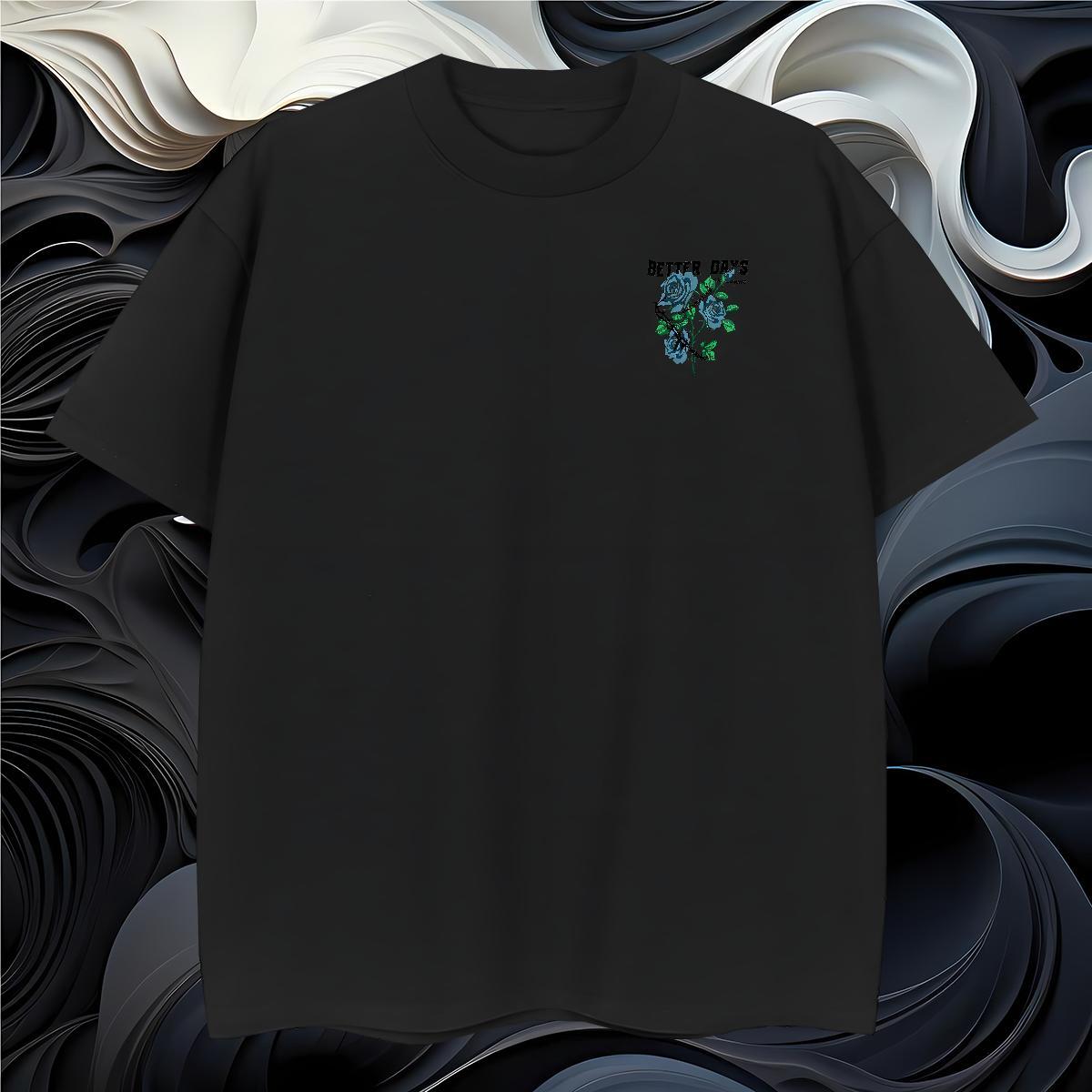 Unisex flower T Shirt For Man Hip Hop Street Men Tees 230g 100% Cotton Casual New O Neck Short Sleeves Skull Top Tees