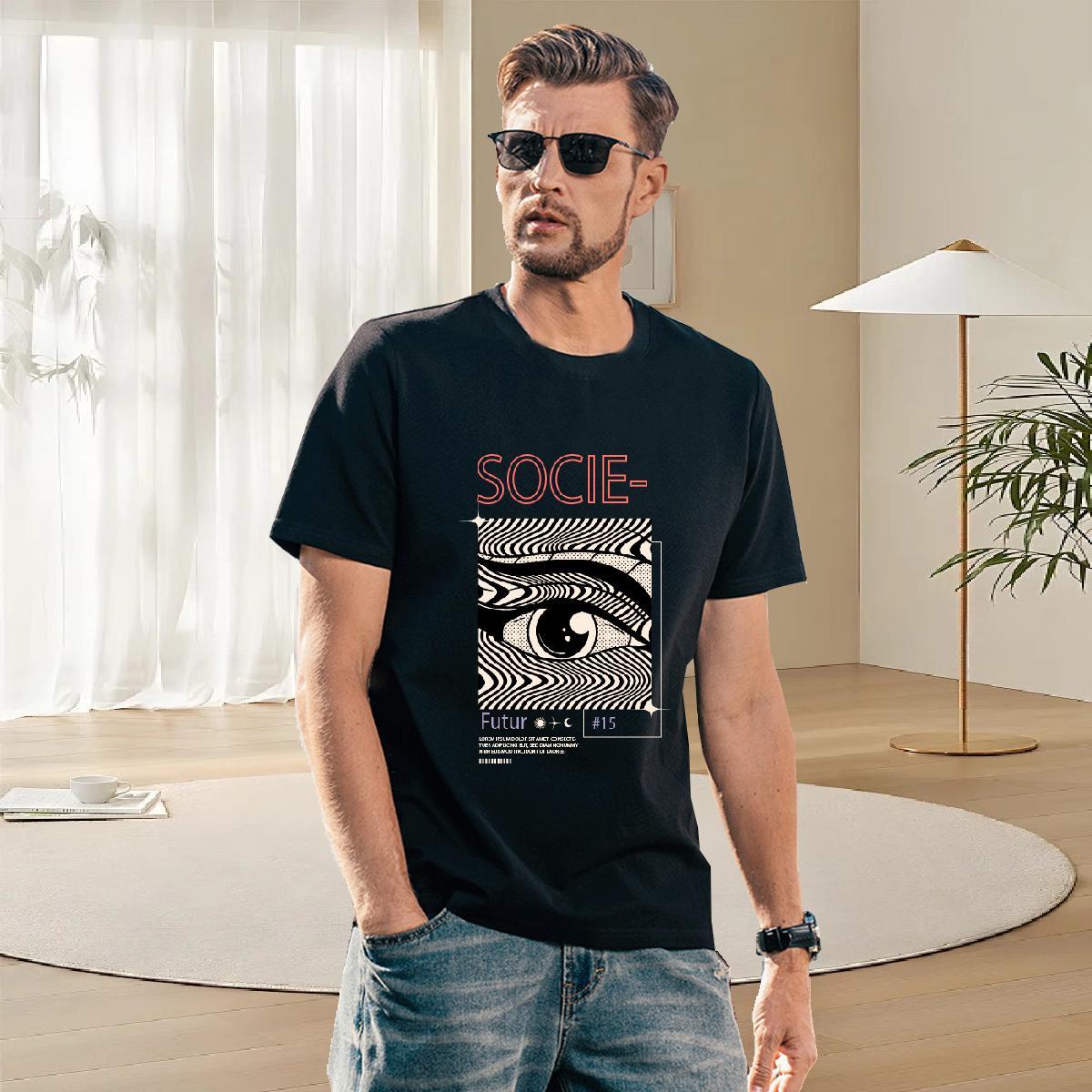 Popular Couples T Shirts Anime Printing Street 100% Cotton 230g Custom Big Size Short Sleeve Soft eyes T Shirts Men Fashion Designer Tees Shirts