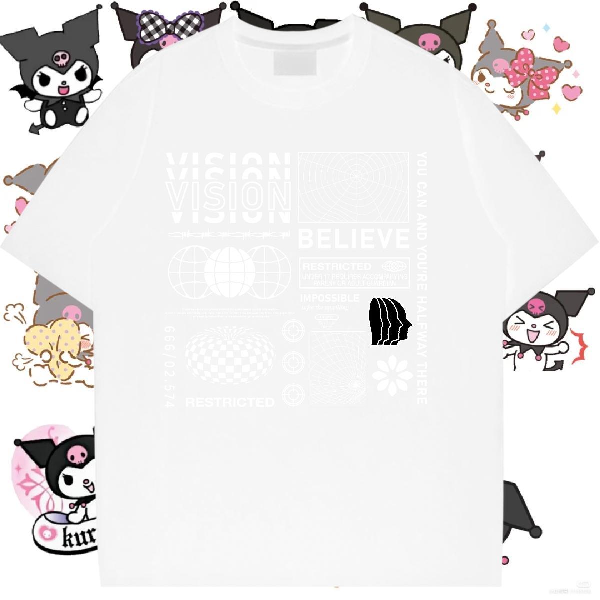 Wholesale Unisex Tshirts 230g Cotton letter Street Casual Womens T Shirts Breathable Soft Custom Cartoon Tops Shirt