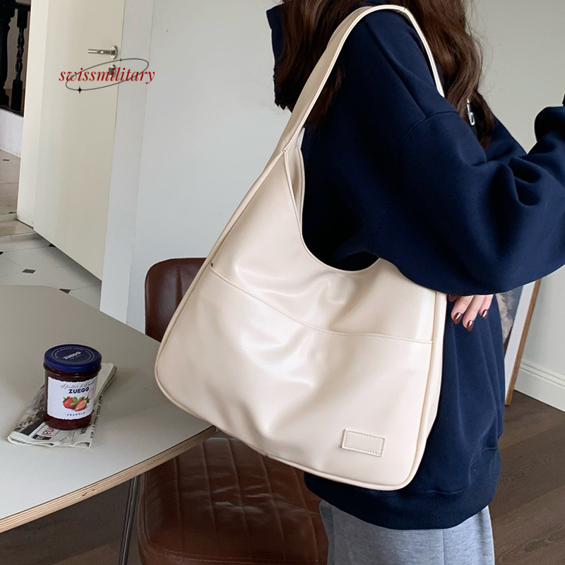 Swissmilitary Large capacity for women, 2024 autumn winter new fashionable and simple commuting armpit shoulder bag, student class tote bag #27