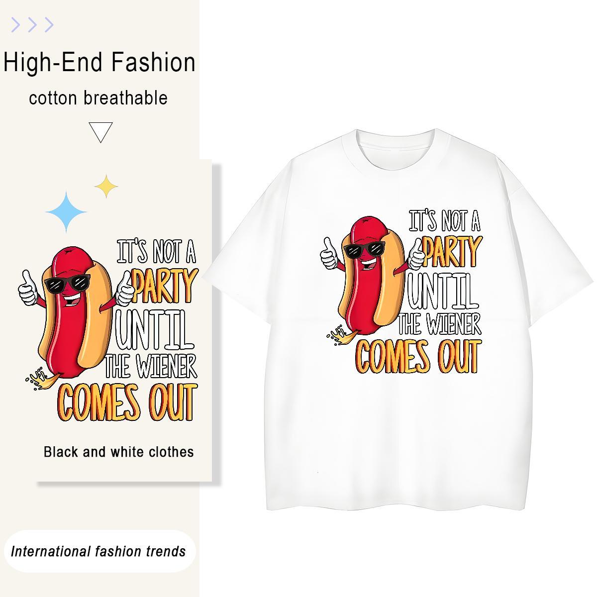 Unisex Womens Tshirts 230g Cotton letter Daily Wear T Shirts Women Breathable Anime Oversized Tops