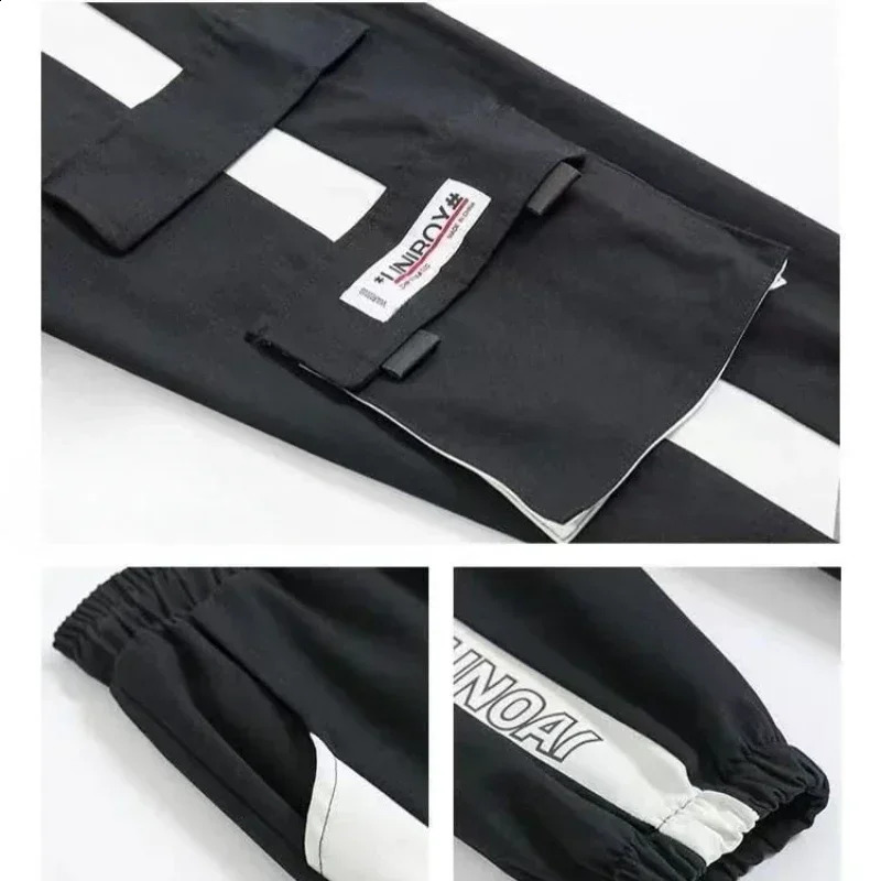 Spring and Autumn Style Joggers Pants with Korean Style Loose and Casual Cargo Pants Slimming Black Trousers Plus Size 240821