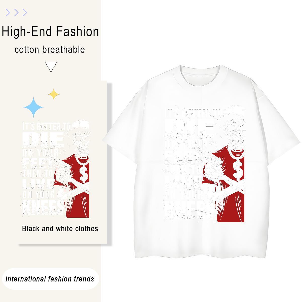 New Woman T Shirts 230g Cotton Breathable Crew Neck Spring Summer skull Unisex Tshirts Free Shipping Cartoon Anime Polos