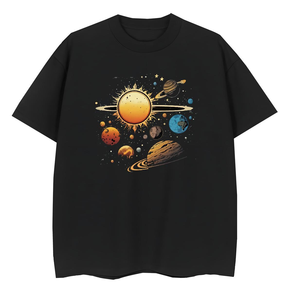 Designer Unisex Tshirts 230g Cotton universe High Street Hip Hop Woman T Shirts Crew Neck Customized Print Tops