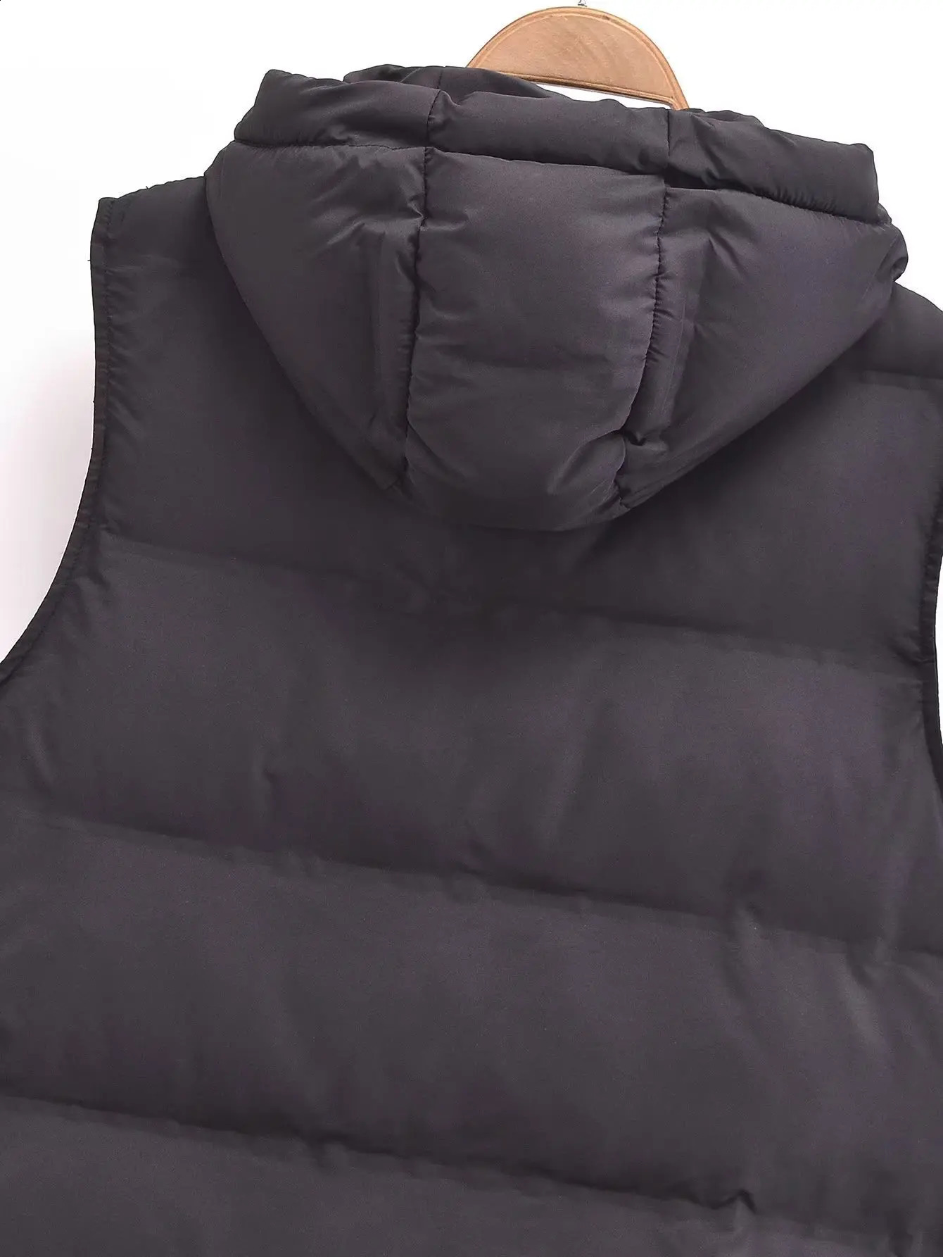 Autumn/Winter Hooded Mid length Puffer Vest Womens Waterproof Long Coat Sleeveless Jacket Outerwear 240822