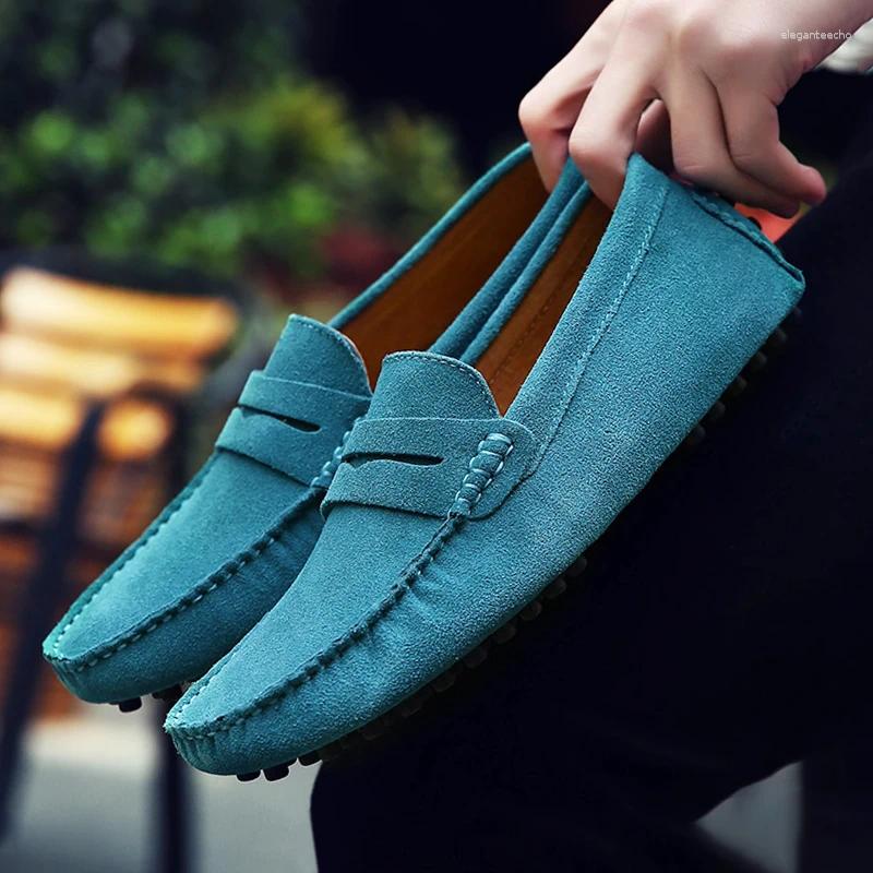Men's Genuine Leather Loafers - hot Casual Suede Slip-On Driving Shoes for Comfort and Style