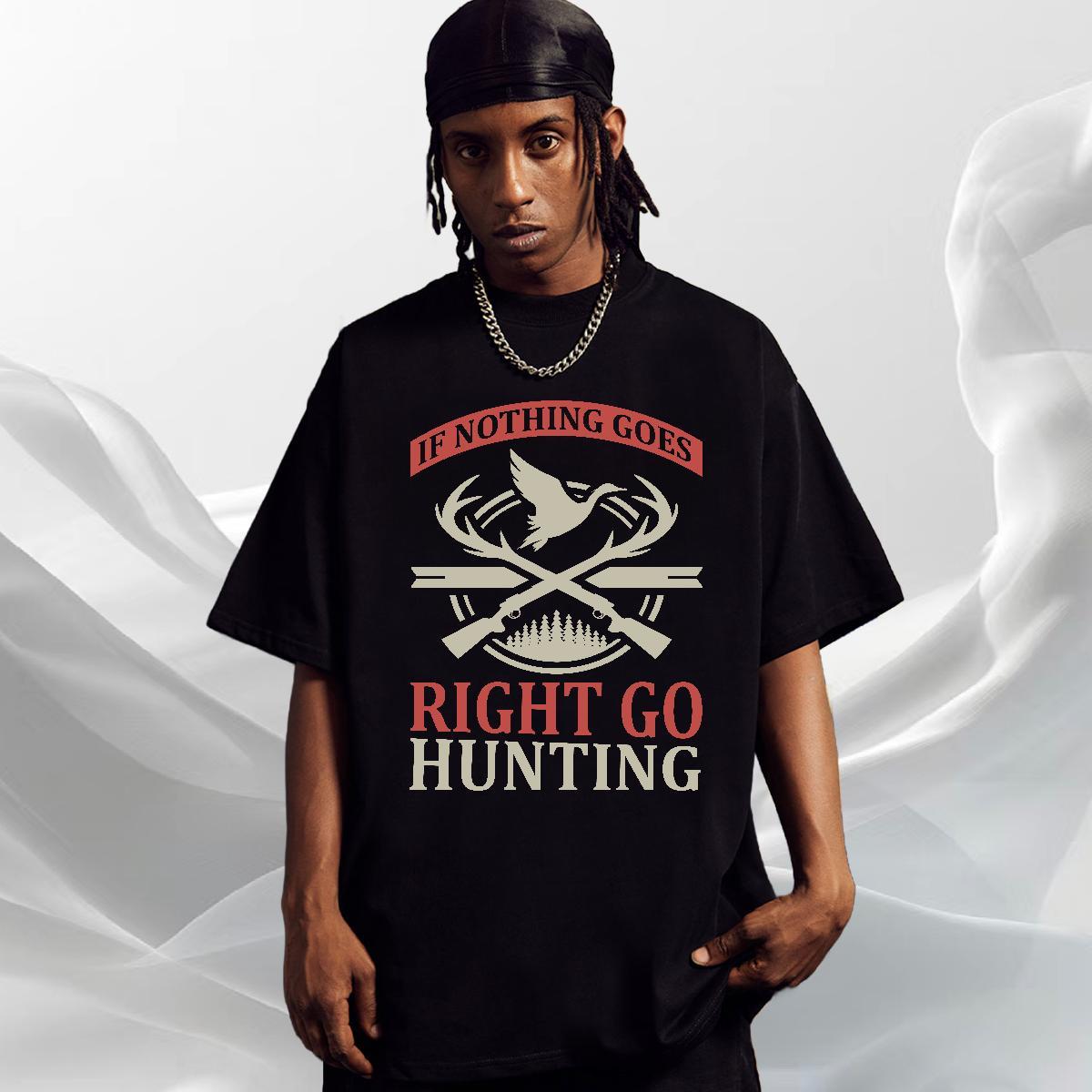 TOP Quality Men Tees Outdoor 230g 100% Cotton Oversized Short Sleeve Soft RIGHT GO Mens T Shirts Casual New Clothings