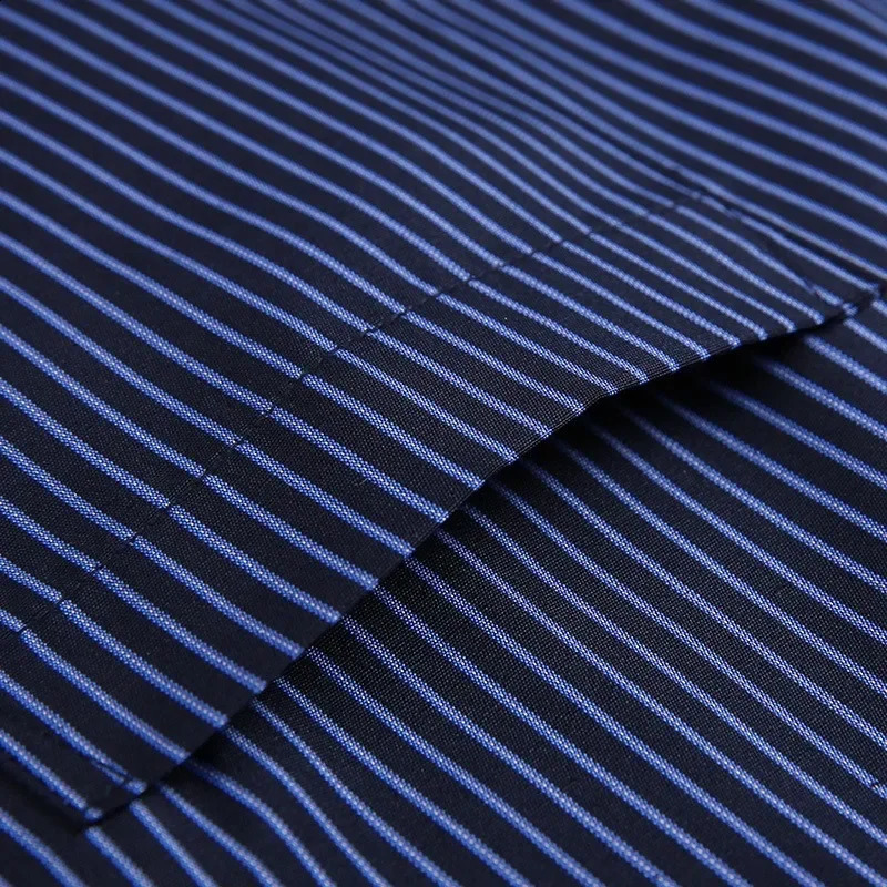 Plus Large Size 8XL 7XL 6XL 5XL 4XL Social Dress Shirts Mens Business Casual Long Sleeved Shirt Classic Striped Male Purple Blue 240822