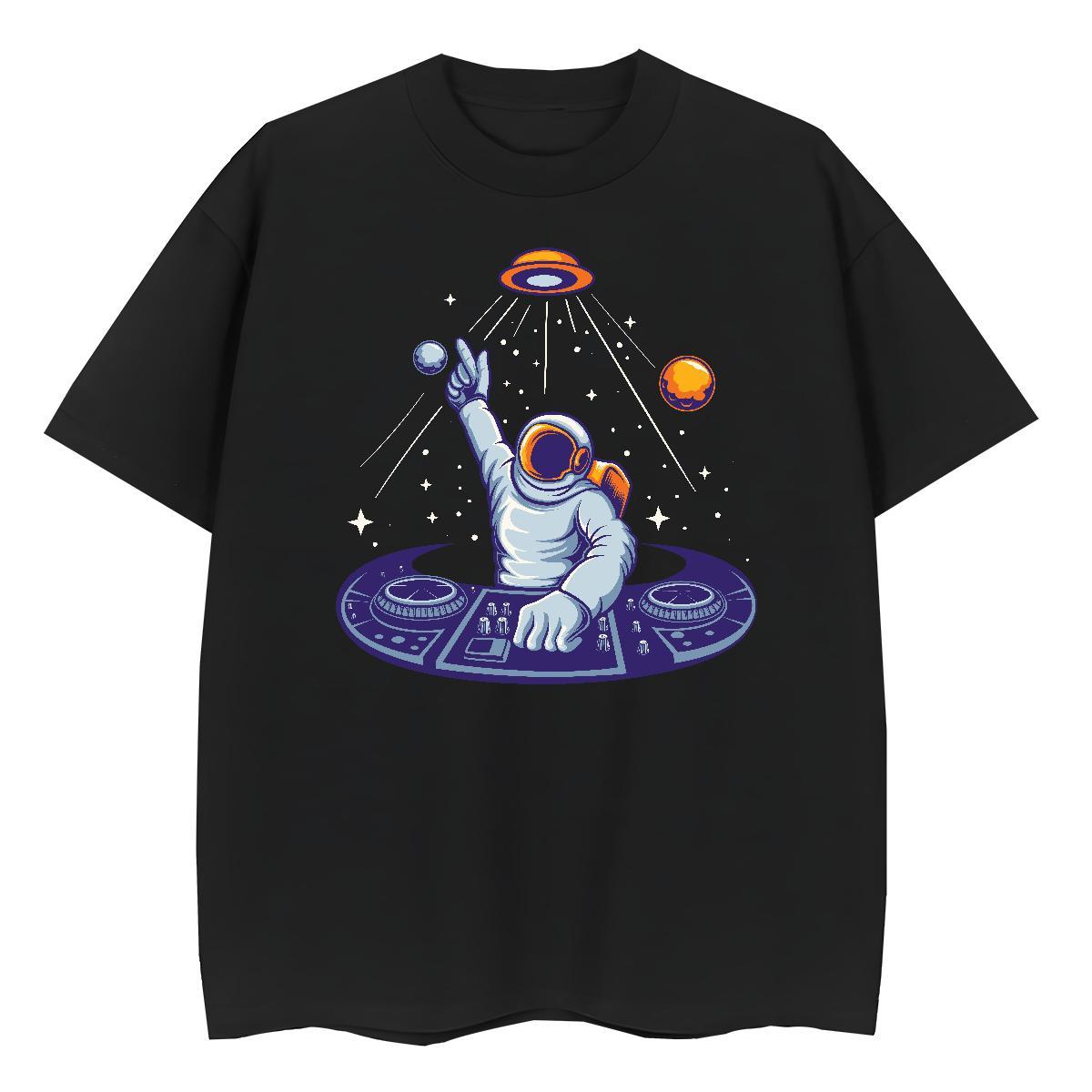 Nice Womens Tshirts 100% Cotton 230g cosmonaut Beach T shirt Crew Neck Anime Oversized Top Shirts