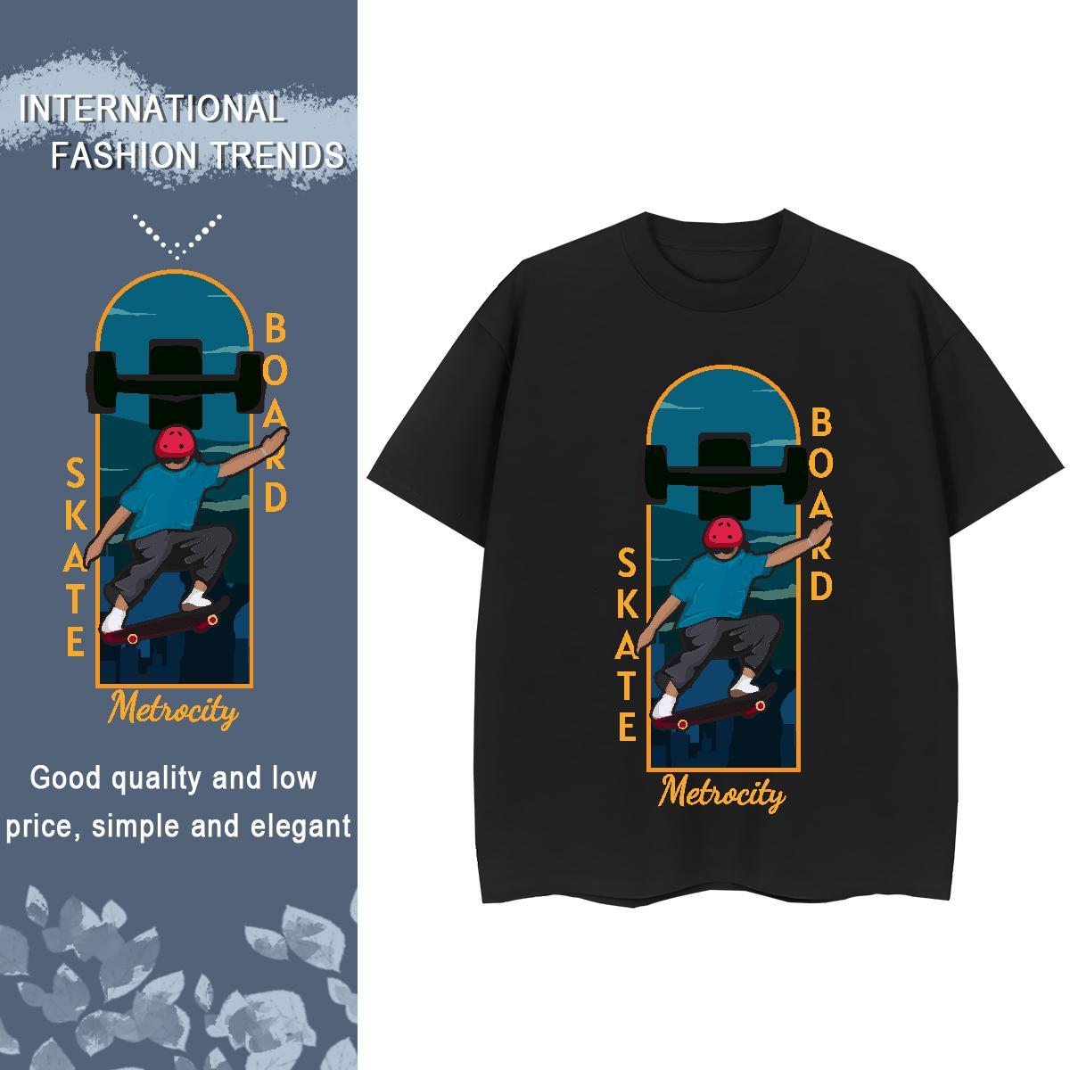 New T Shirts Women O-Neck Short Sleeve 230g Cotton Lady T shirt Anime painting Hip Hop Loose fit Tops Tees