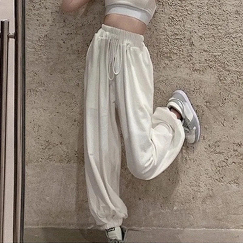 Summer Streetwear Oversized Sweatpants Women Y2K High Waist Wide Leg Pants Harajuku Baggy Joggers Korean Fashion Casual Trousers 240821