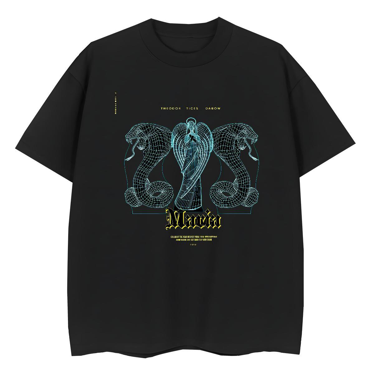 DIY T-Shirts for Women Breathable Short Sleeve 230g 100% Cotton Lady T shirt Custom Printing snake Street Wear Popular Top Tees