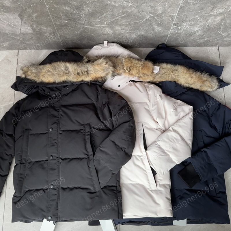 Mens Down Jackets Veste Homme Outdoor Winter Jassen Outerwear Big Fur Hooded Fourrure Manteau Down Jacket Coat Hiver Parka Doudoune Hooded Downs Coat Size XS-3XL