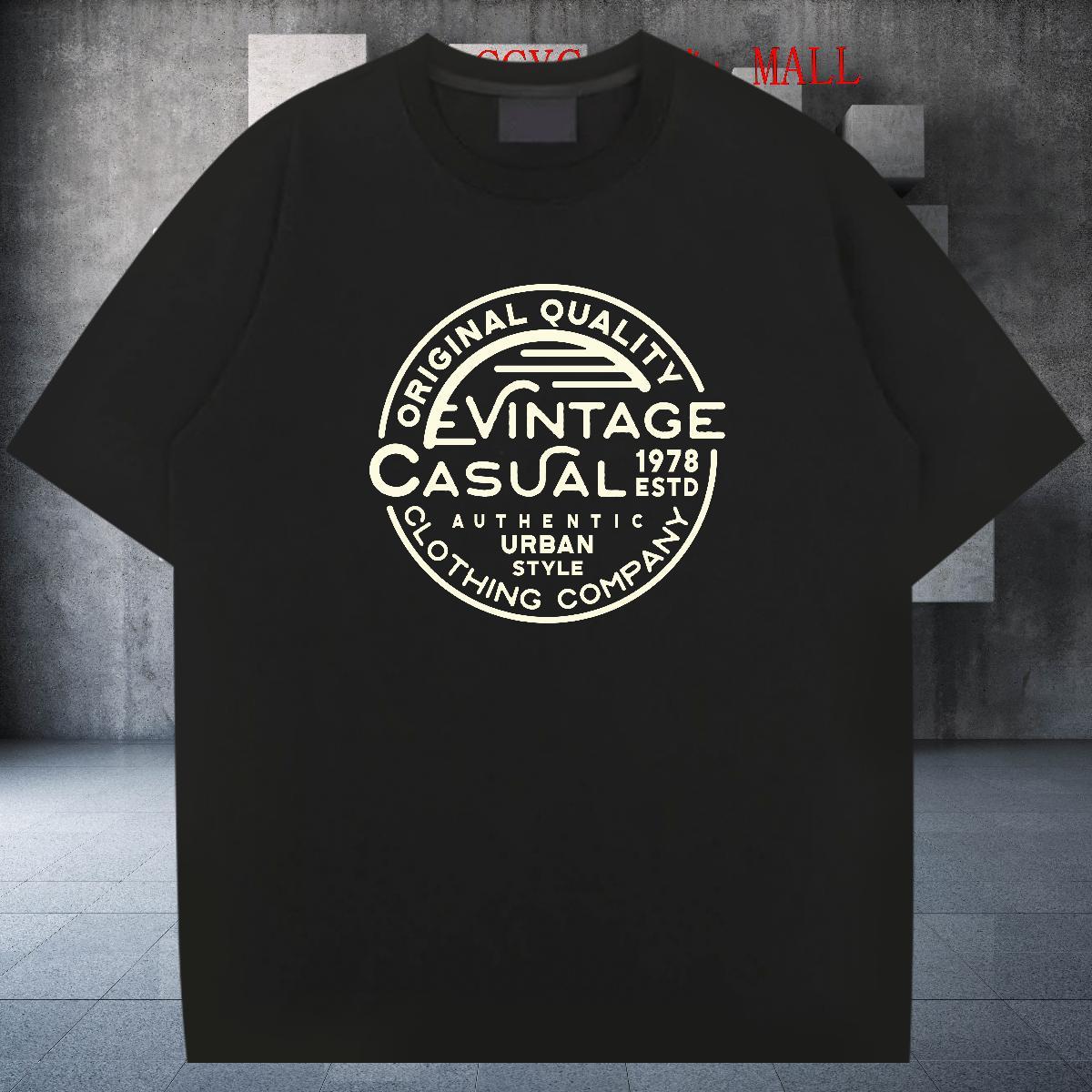 Brand Men T Shirts 100% Cotton 230g letter Anime Printing Street Custom Cartoon Pure Cotton Men Tops Tees Fashion Design Wear