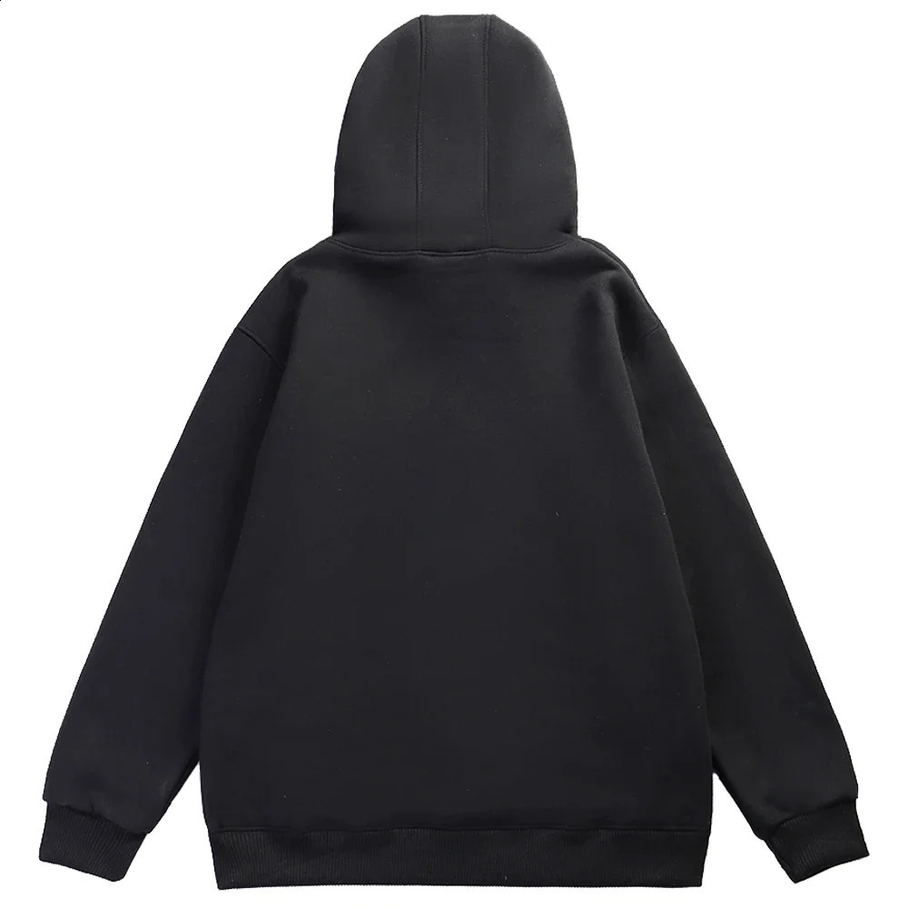 Mens classic black hooded sweater long sleeved casual sportswear 240822