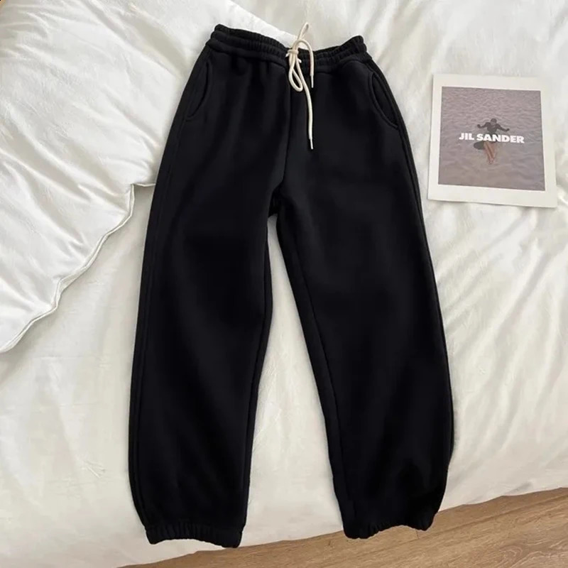 Autumn High Waist Casual Harem Pants Women Fashion Winter Thick Warm Loose Sweatpants Y2K Streetwear Drawstring Joggers Trousers 240821