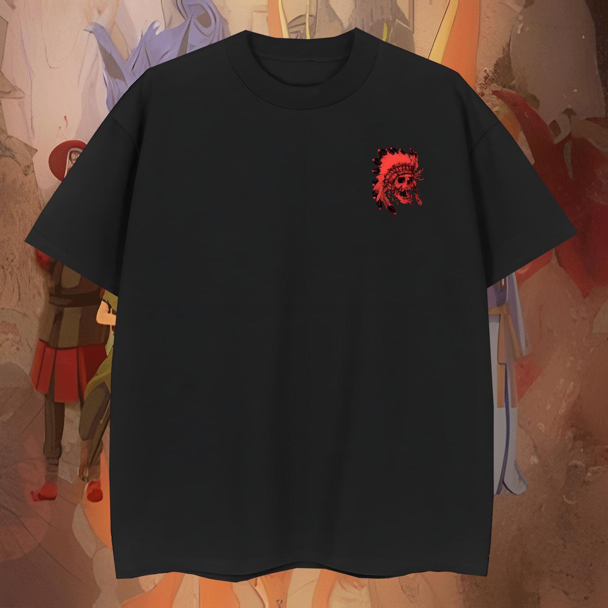 2024 Summer Home Outdoor Men Tops Tees skull Breathable Short Sleeve 230g Pure Cotton Mens T Shirts Loose Fit Custom Big Size Wear
