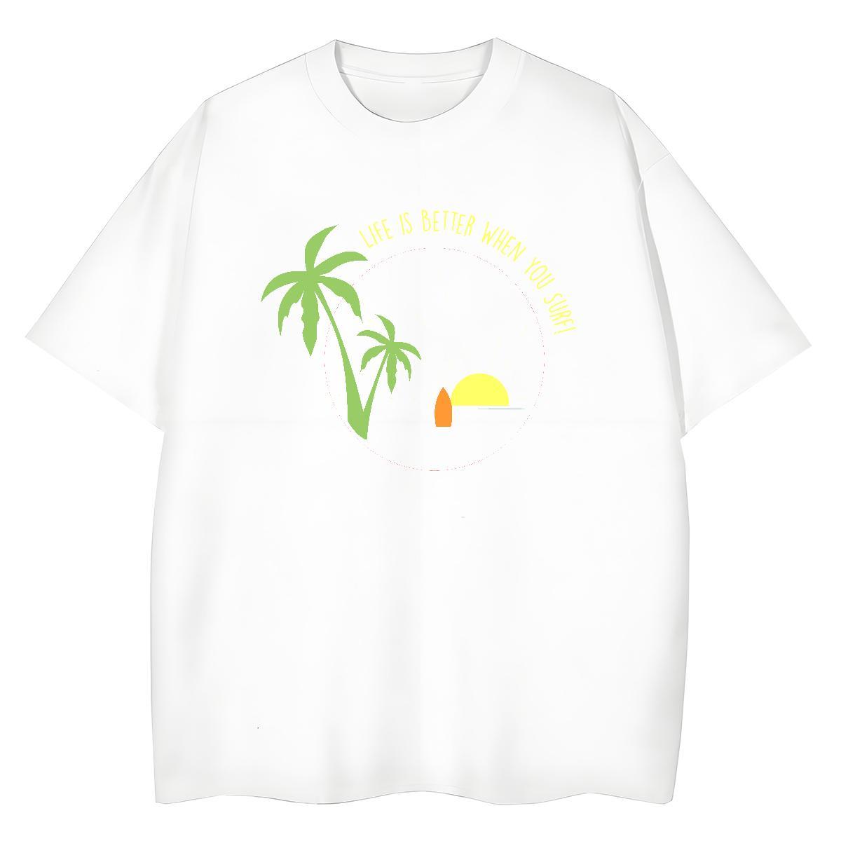 Wholesale Women Tees 230g Pure Cotton wave Spring Summer Women T Shirts Comfortable Graphic Wear