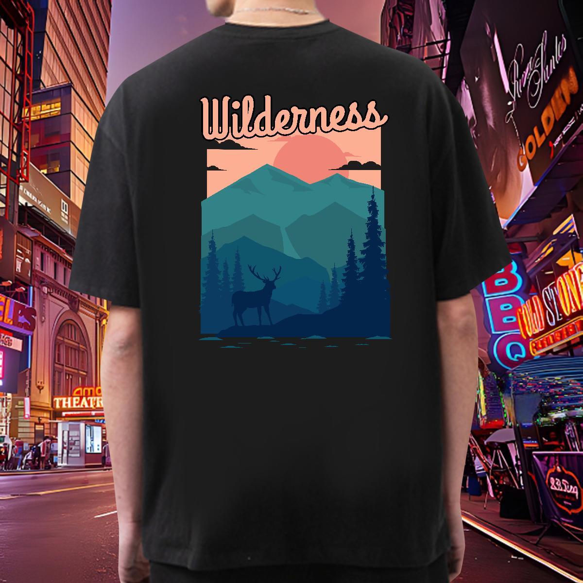 Free Shipping T shirt 230g 100% Cotton mountains Casual Beach DIY Anime Breathable Short Sleeve Tshirts New Arrival Clothings