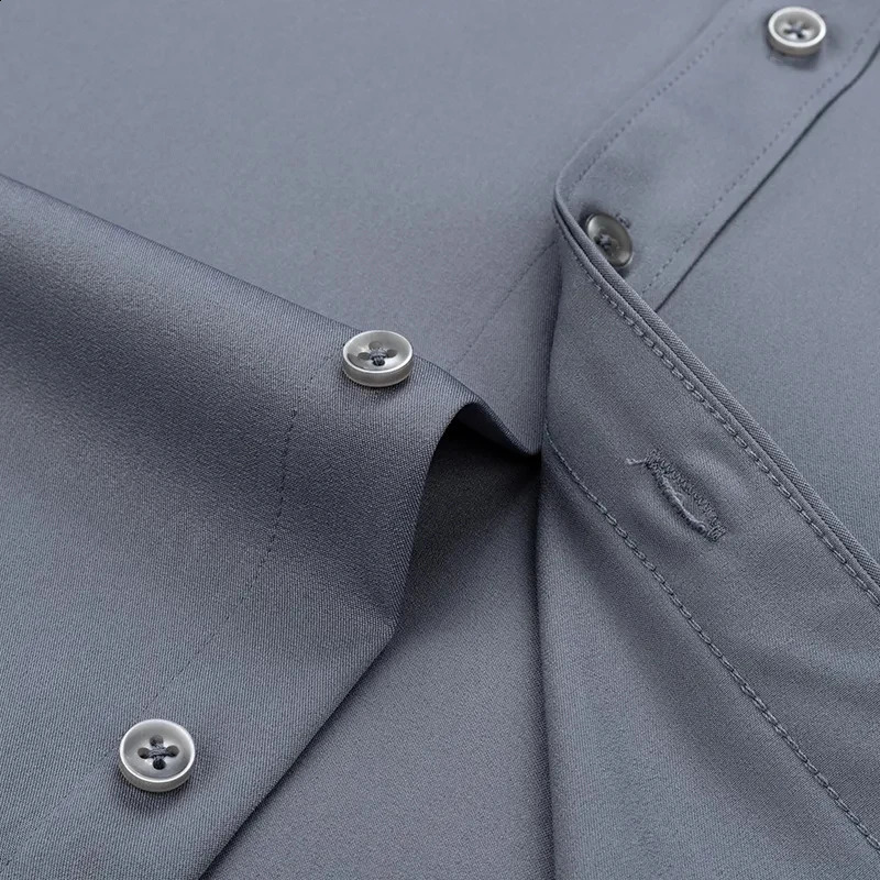 Mens Stretch Shirt Plus Size Long Sleeve Dress Shirts Slim Fit Business Casual Clothing Mens Fashion Top NS5735 240822