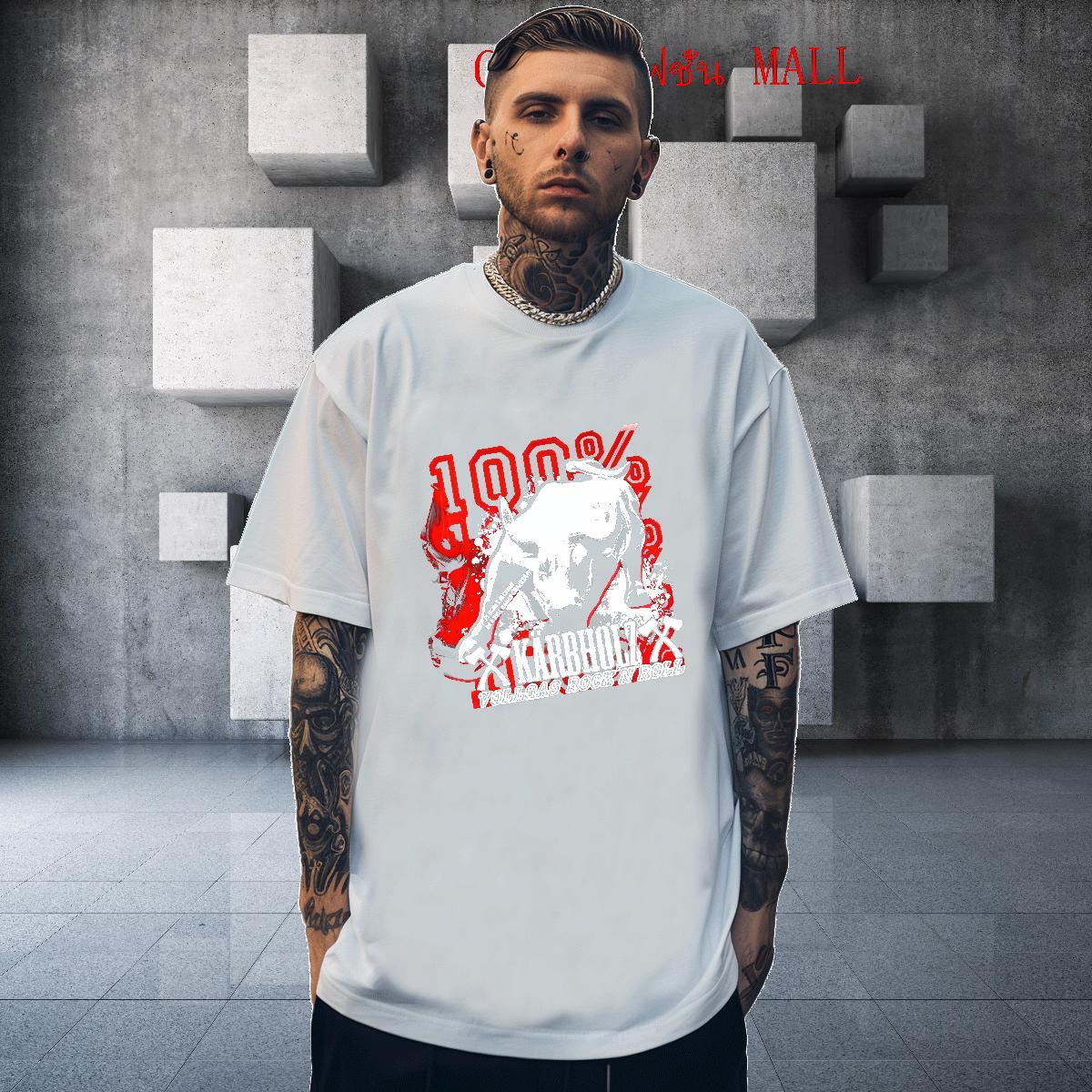 DIY blood Tshirt for Man Woman 230g Cotton T Shirt For Man Floral Print Street Breathable Short Sleeve Popular Tops