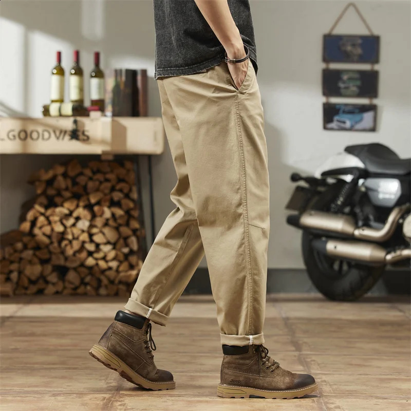 Mens clothing spring and summer casual loose straight goods mens outdoor wrapped tool pants Hombre 240821