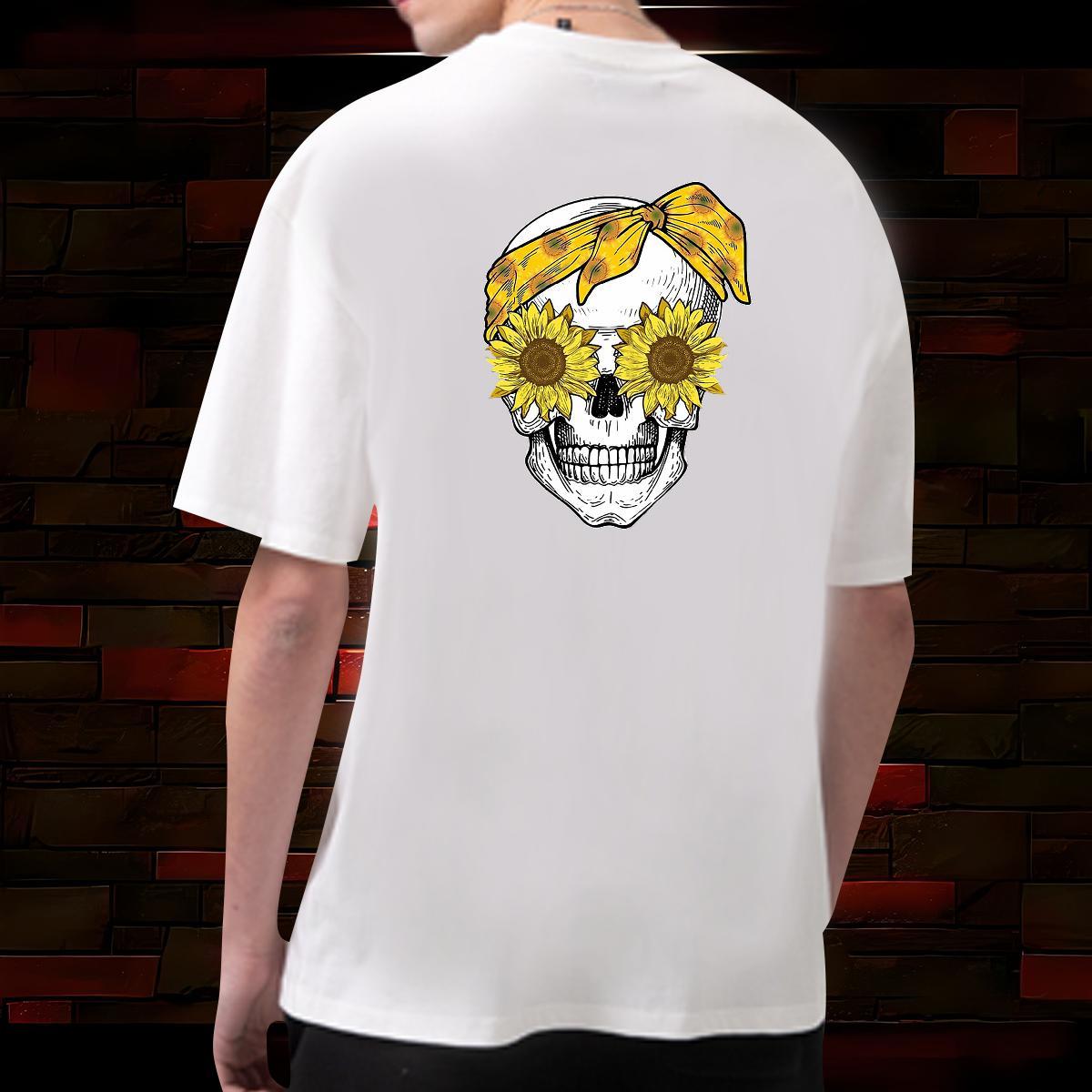 Loose Men T Shirts 100% Cotton 230g skull Anime Printing Street Custom Printing Round Neck Short Sleeve Men Tops Tees Fashion Designer Tees Shirts
