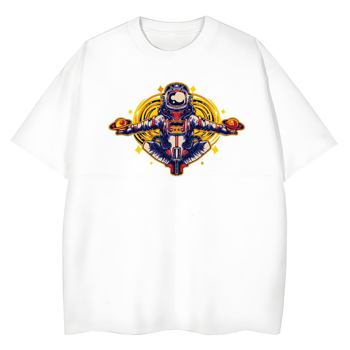 Unisex Unisex Tshirts 230g Cotton universe Home Outdoor T Shirt For Woman O-Neck Short Sleeve Anime Print Tees Shirts