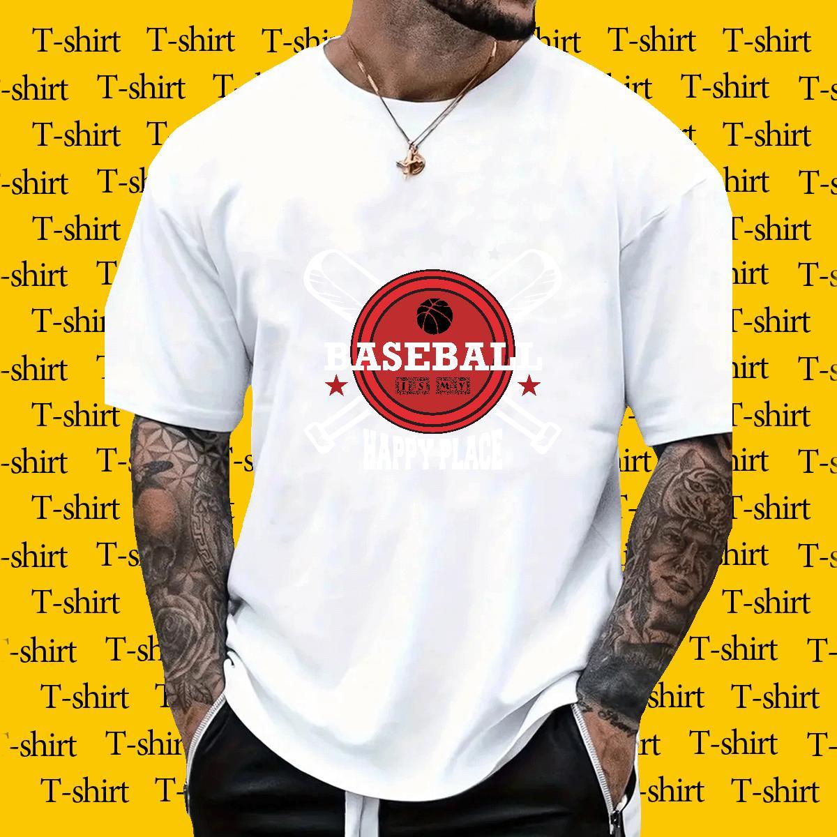 Wholesale Men Tops Tees Home Outdoor 230g Pure Cotton Custom Printed Crew Neck letter T Shirt For Man 2024 Summer Clothings