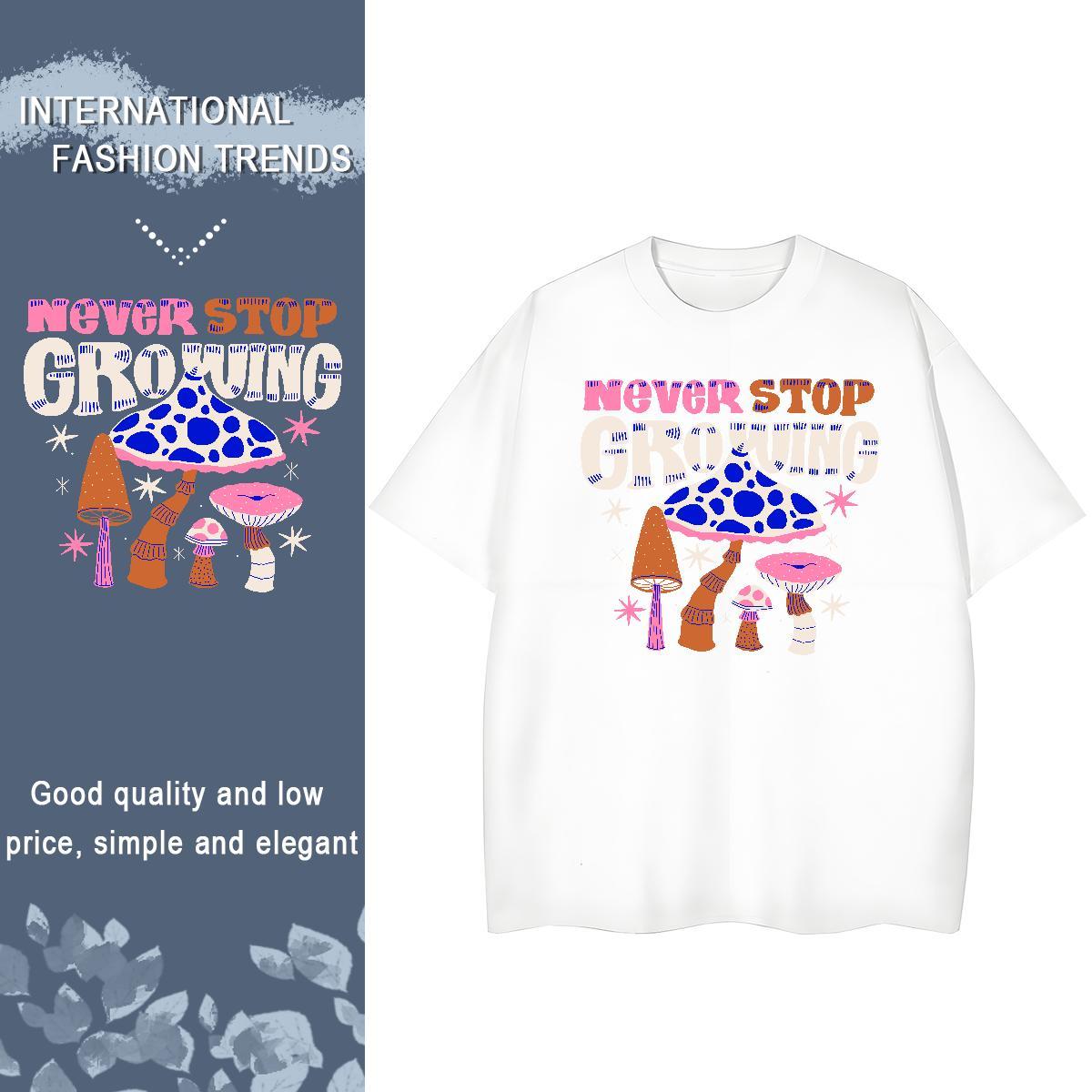 TOP Quality T Shirt For Woman O Neck Short Sleeves 230g Pure Cotton Woman Tshirt Plus Size Custom mushroom Sport Unisex Clothings