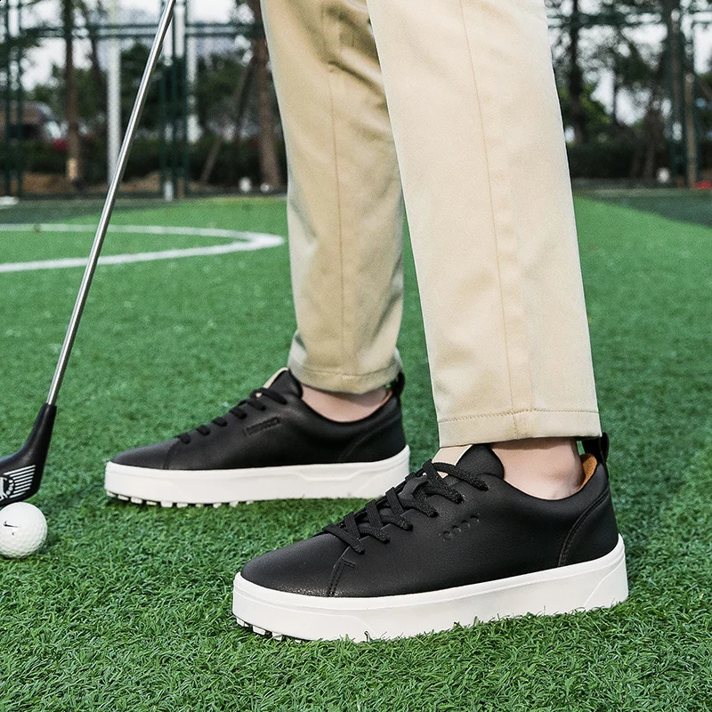Men Women Golf Shoes Breathable Leather Training Sneakers Spikeless Trainers Laceup Business Casual Travel 240821