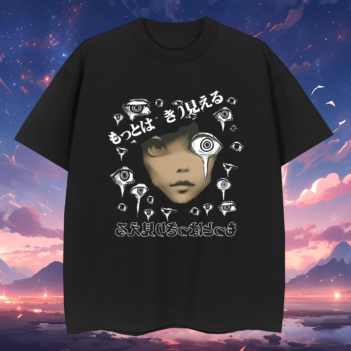 Wholesale eyeball T Shirts Men Outdoor Couples T Shirts 230g Cotton Factory Direct Breathable Soft Asian Size Clothings