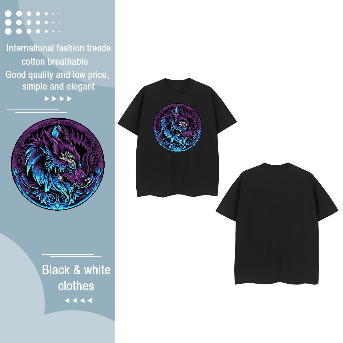 Designer Woman T Shirts Breathable Crew Neck 100% Cotton 230g Women Tees Floral Print wolf Sports Street Wear Loose Polos