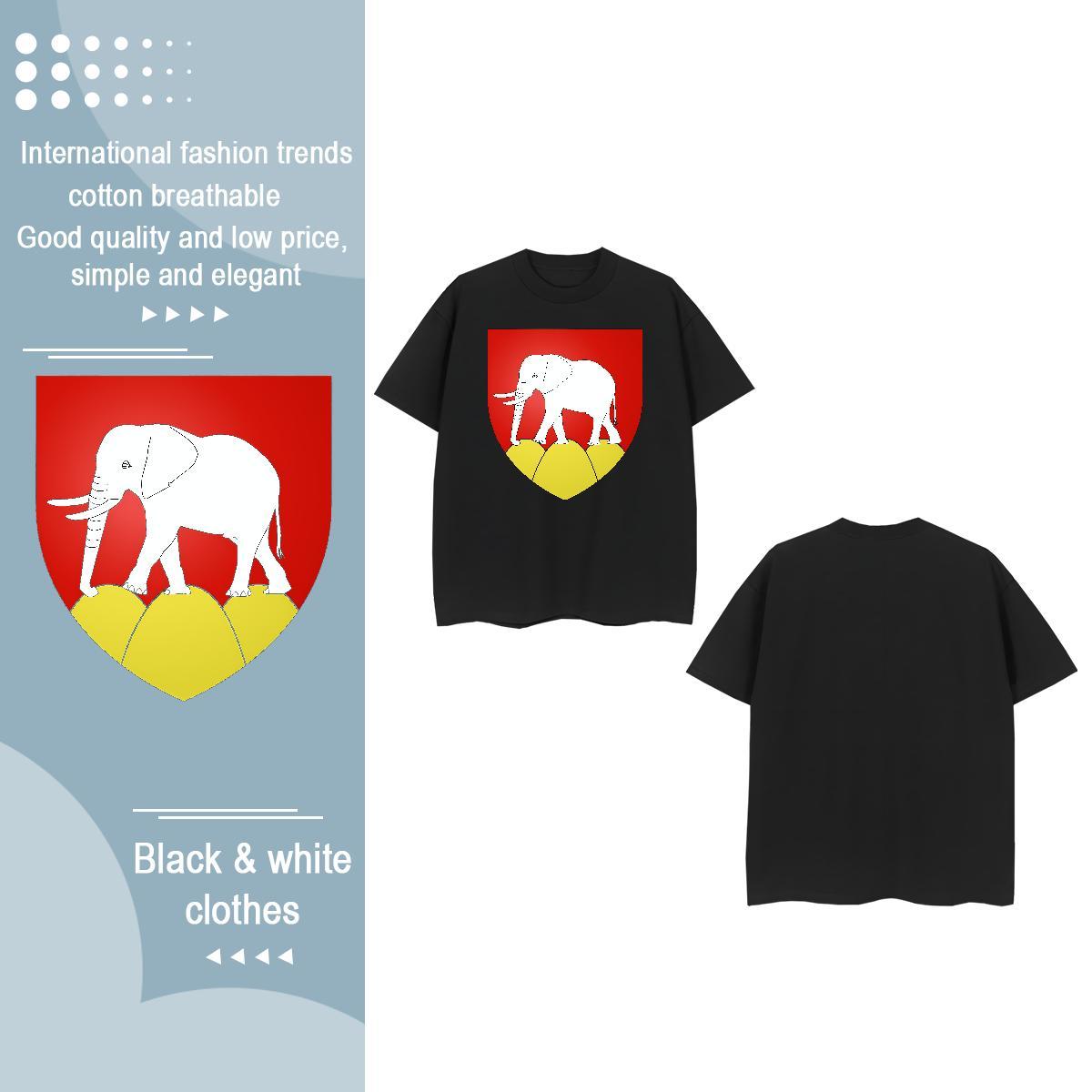 Fashion New T Shirt For Woman Crew Neck 230g Cotton Woman Tshirt DIY Anime elephant Outdoor Loose Top Tees