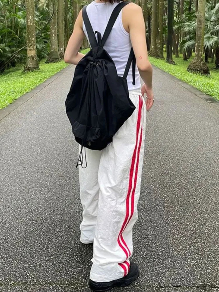 QWEEK Track Sporty Stripped Pants Women Y2k Casual Harajuku Jogging Student School Trousers Autumn Japanese Streetwear 240821