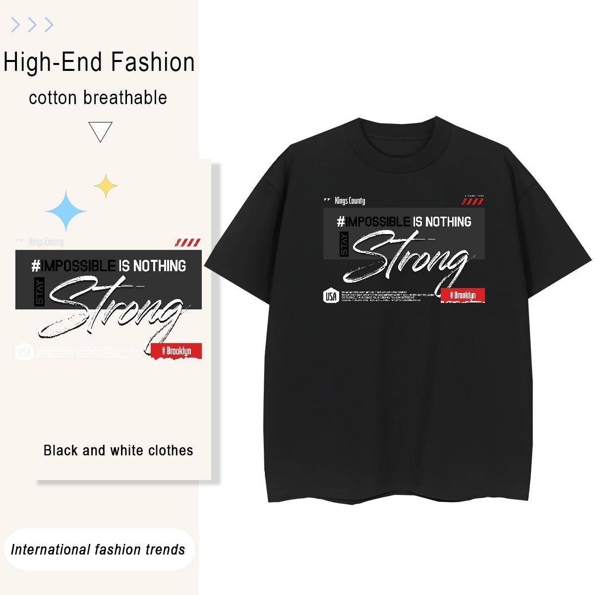 Unisex Men Tshirts Outdoor 230g Cotton Anime Print Crew Neck Breathable letter T-Shirts New Arrival Polos