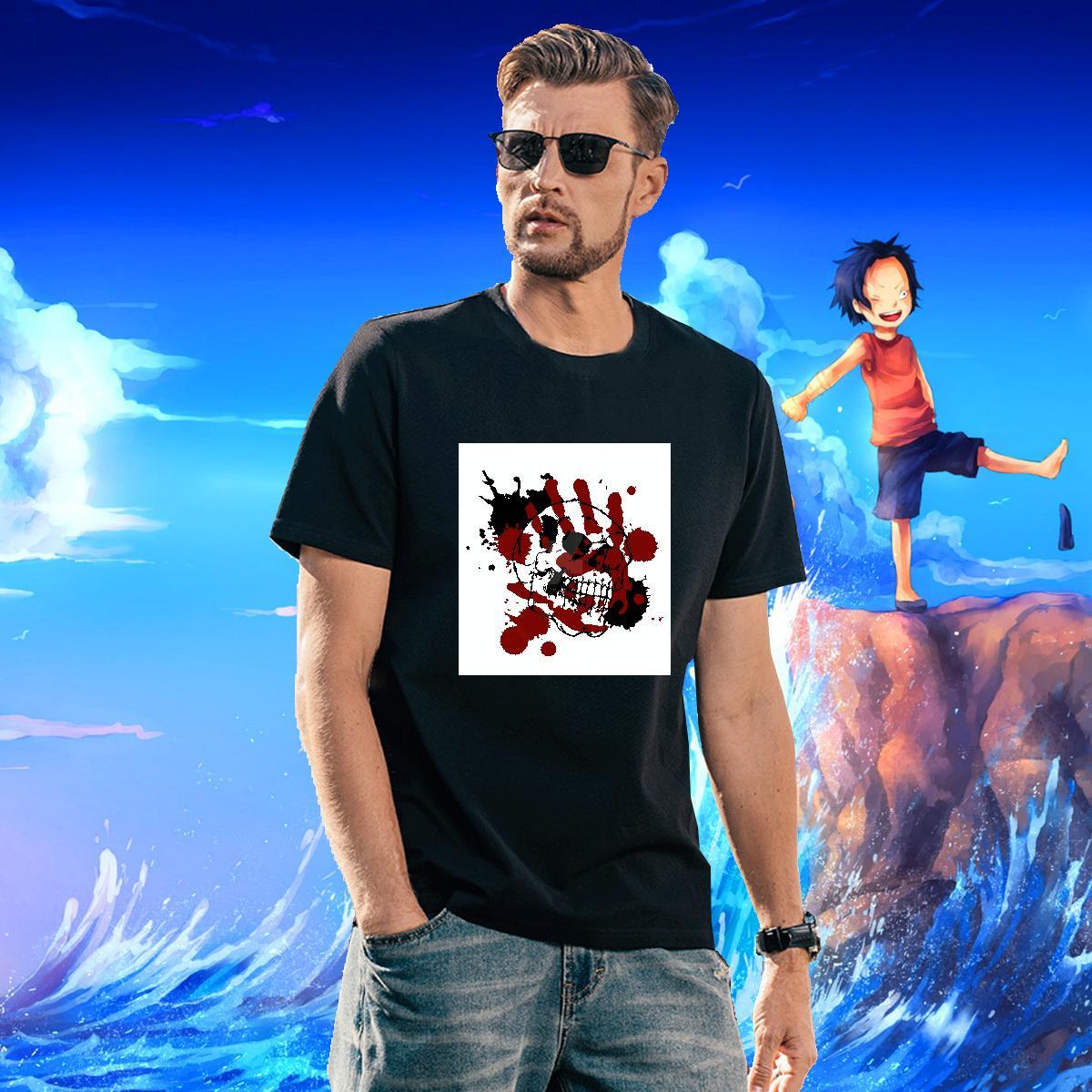 2024 Designer Beach Couples T Shirts skull Breathable 230g Pure Cotton T-Shirts Brand Floral Print Polos
