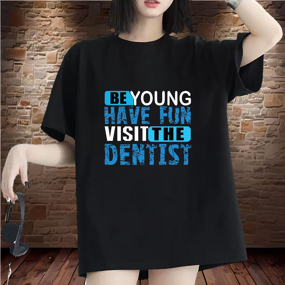 Free Shipping Unisex Tshirts 230g Cotton Denstist Casual Womens T Shirts Short sleeve Soft White Plus Size Wear