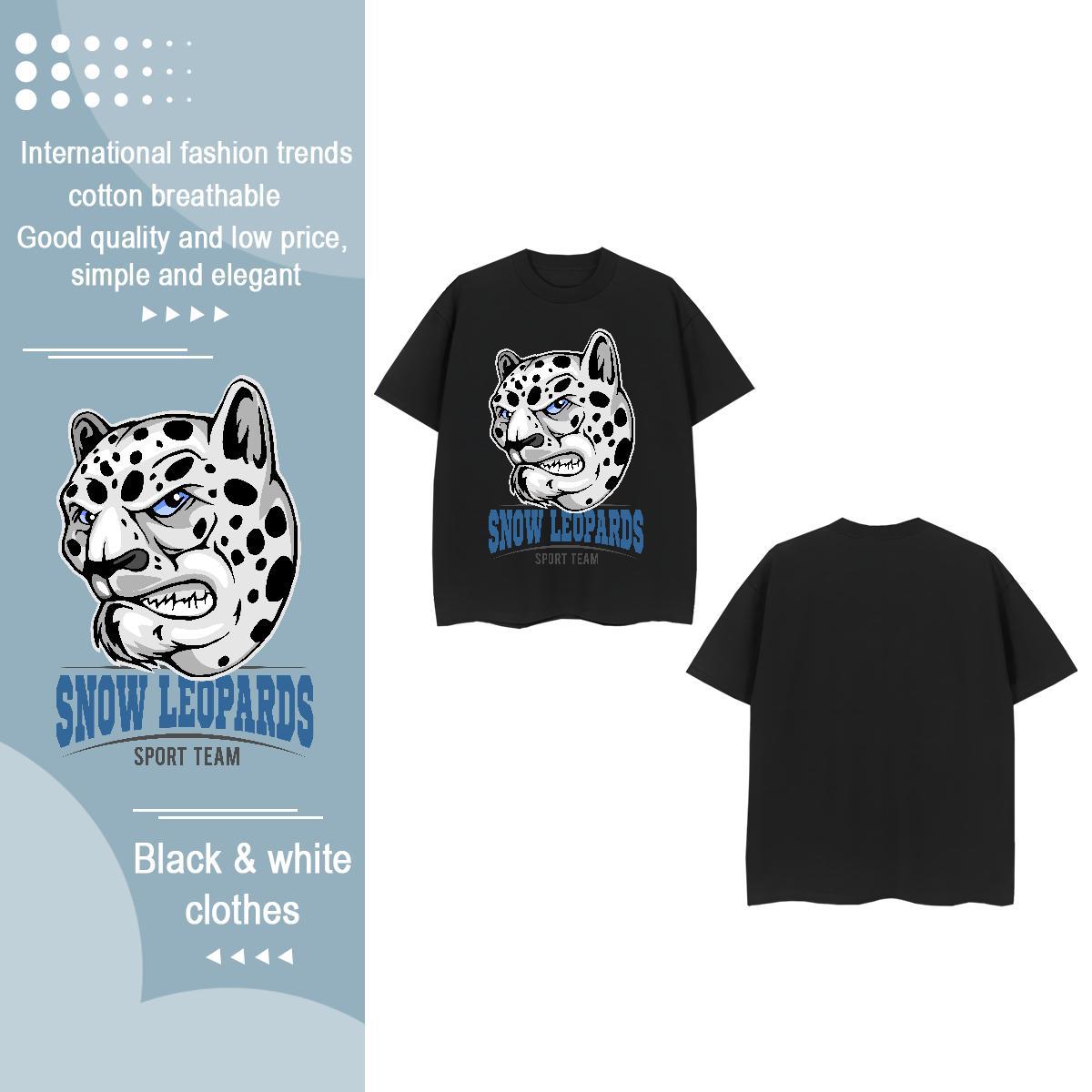 Brand Womens T Shirts O-Neck Short Sleeve 230g Cotton Woman Tshirt Graphic leopard Summer Casual Wholesale Clothes Shirt