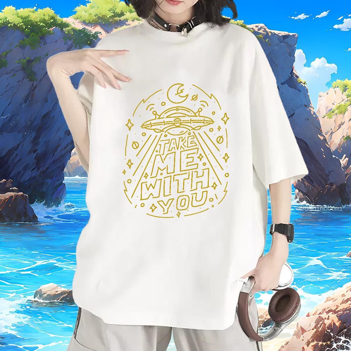 Classic T-Shirts for Women Breathable Short Sleeve 100% Cotton 230g Woman Tshirt Skull ET Casual Nice Tops