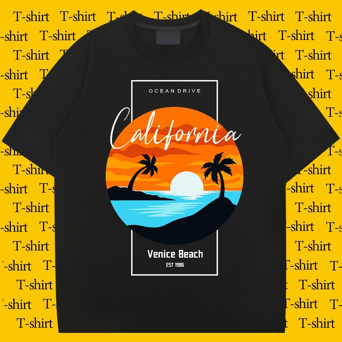 Classic Daily Outfit Men Clothes T-Shirt sea Breathable Short Sleeve 230g 100% Cotton T Shirts Men Loose Oversized Tees