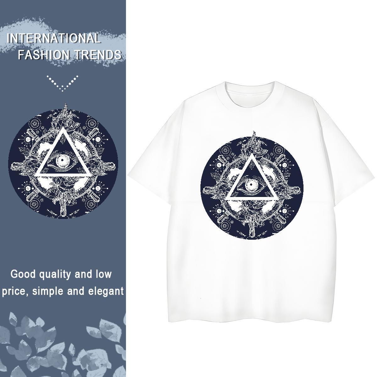 Factory Direct T shirt 100% Cotton 230g Comfortable Street eye of the devil Couples T Shirts Lady Graphic Clothes