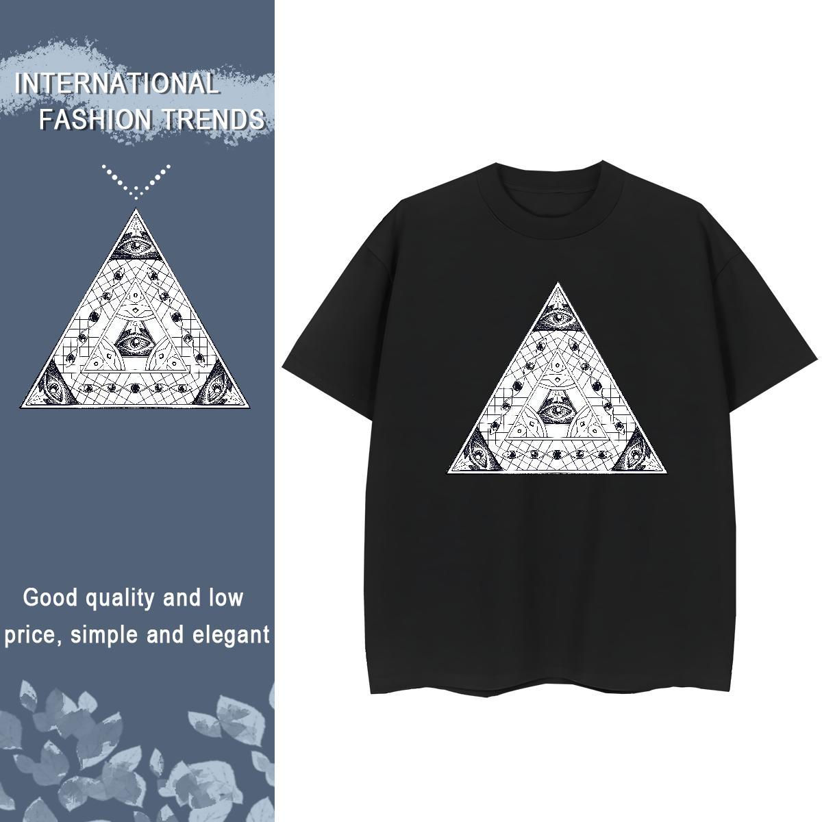 2024 Casual T shirt 230g Cotton Breathable Short Sleeve Street Casual eye of the devil Tshirt for Man Woman Comfortable Plus Size Cartoon Top Shirts