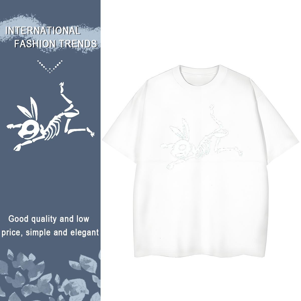 DIY T Shirt For Woman 230g 100% Cotton Breathable Short Sleeve Home Outdoor skull Women Tees Wholesale DIY Anime Tops