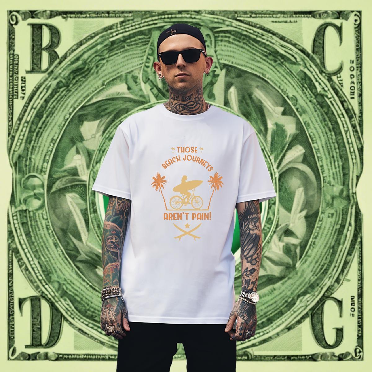 Cool Design Men Tops Tees High Street Hip Hop 100% Cotton 230g Custom Cartoon Short Sleeve O-Neck sea Men T Shirts Fashion Wear