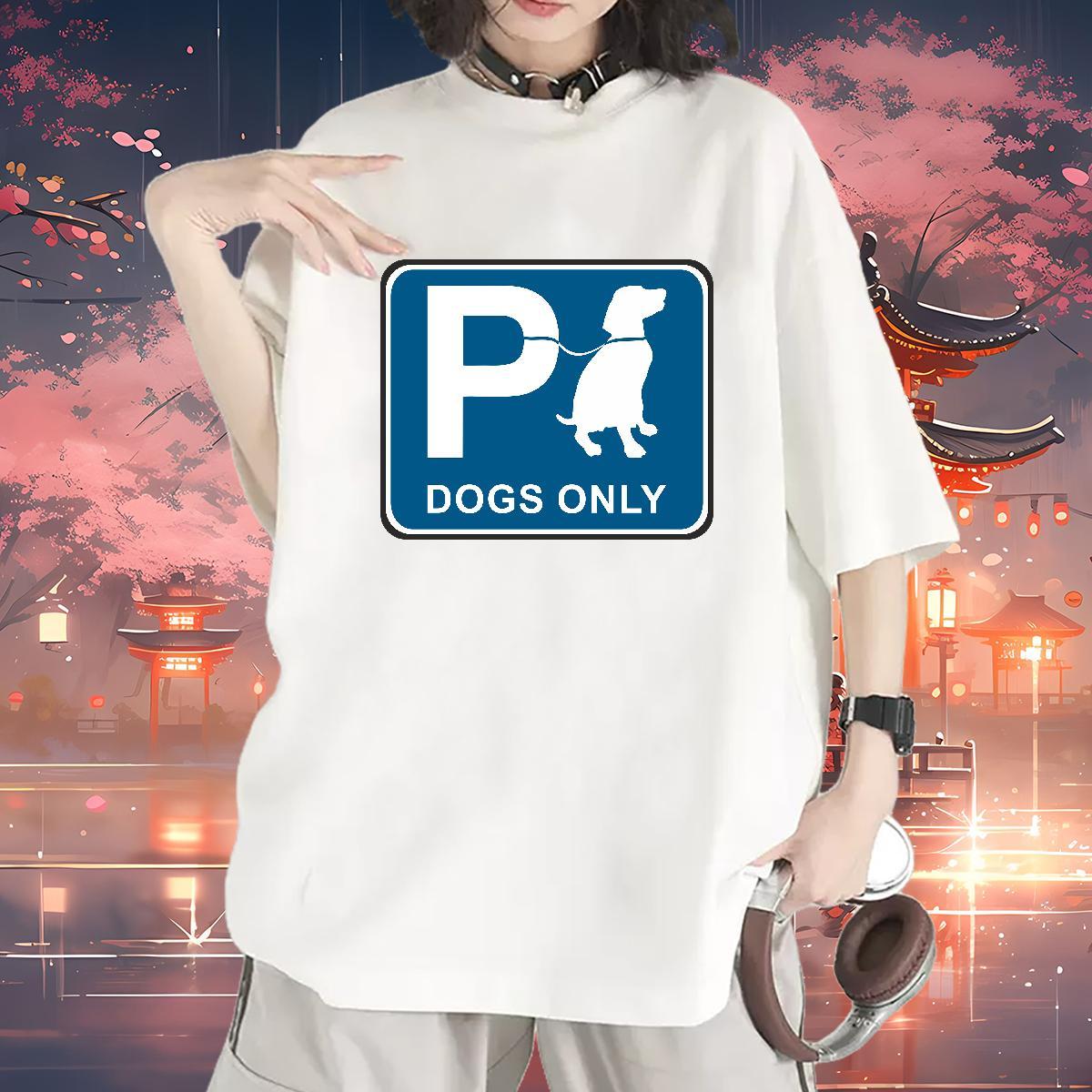 Brand T-Shirts Breathable 230g Cotton Women Tees DIY Anime Printed dog Street Free Shipping Tee Shirt
