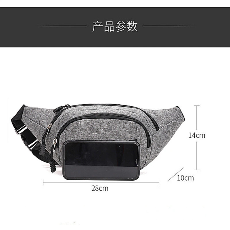 Mens corset bag waterproof outdoor sports canvas Korean waist Fanny cross body mens banana w240821