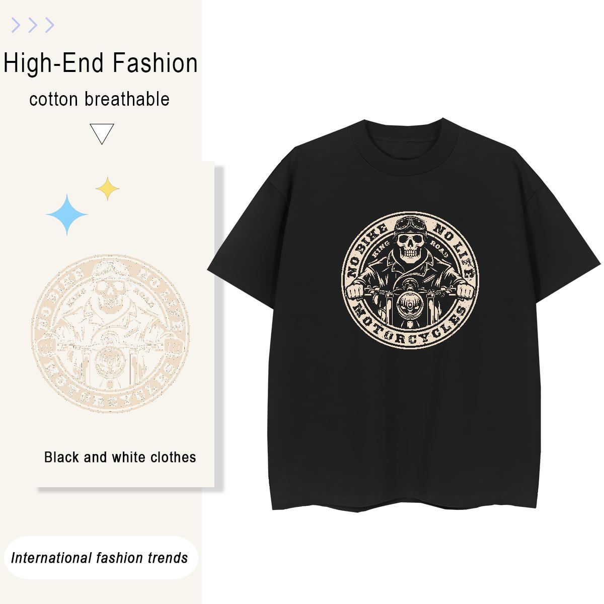 Designer T-Shirts 100% Cotton 230g Comfortable Spring Summer skull Unisex Tshirts Female DIY Anime Printed Polos